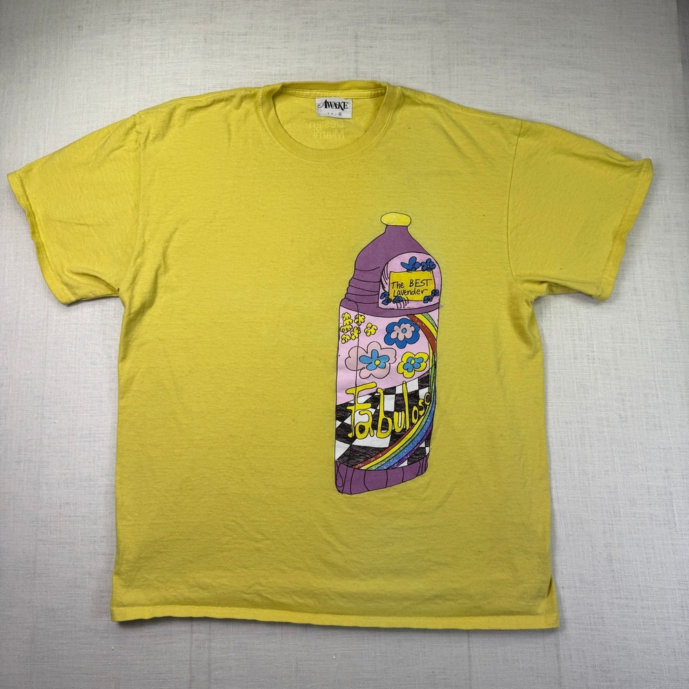 Awake NY Tschabalala Fabuloso T-Shirt ART Tee Yellow‎ Mens XL Design/Miami Naive